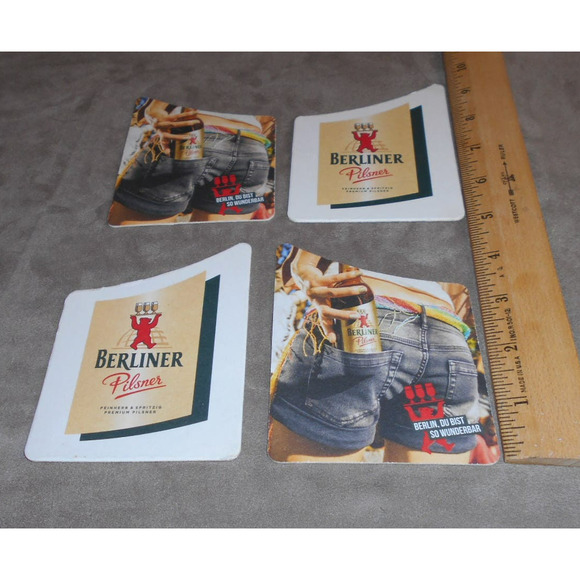 Berliner Pilsner Feinherb & Spritzig Lot of 4 Bar Beer Coasters - Picture 3 of 5